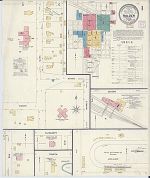 1908 map of Holden