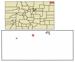 Location of Ovid in Sedgwick County, Colorado.