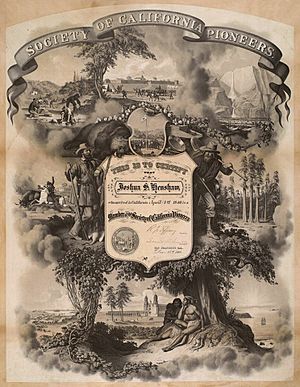 Society of California Pioneers membership certificate