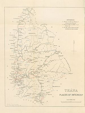 Thana district Places of Interest 1896 map