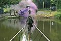 USMA Cadets Cross a Rope Bridge
