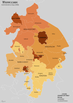 Warwickshire Administrative 1832