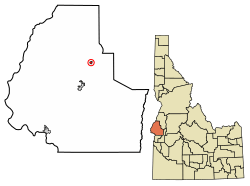Location of Cambridge in Washington County, Idaho.