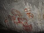 Cave painting depicting mammoths
