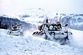 2 norwegian Leopard tanks in the snow