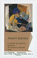 Albert Gleizes, 1915, Le Chant de guerre, portrait de Florent Schmitt, carnet Du cubisme, La Poste, France, 2012