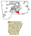 Benton County Arkansas Incorporated and Unincorporated areas Lowell Highlighted 0541720