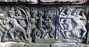Candi Prambanan - 054 Fighting, Brahma Temple (12042169976)