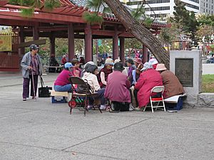 Card Players in Portsmouth Square, SF Chinatown (14966166730)