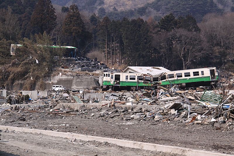 Carried train in Ishinomaki Line