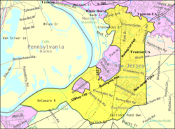 Census Bureau map of Bordentown Township, New Jersey