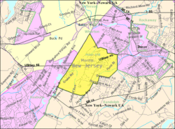 Census Bureau map of Mine Hill Township, New Jersey