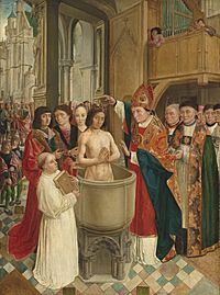 Saint Remigius baptizes Clovis