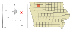 Location of Dickens, Iowa