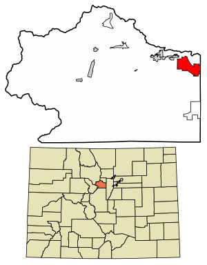 Location of the Floyd Hill CDP in Clear Creek County, Colorado.