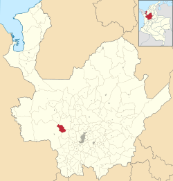 Location of the municipality and town of Caicedo in the Antioquia Department of Colombia