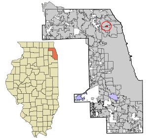 Location in Cook County and the state of Illinois