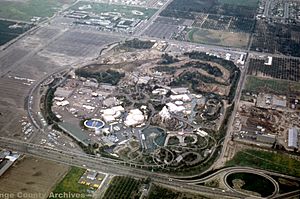 Disneyland aerial view, 1962