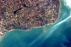 Folkestone and Dover from ISS 2013-03