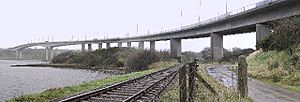 Foyle bridge, railside