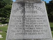 Frankfort Cemetery Confederate Monument, inscription face