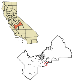 Location of Kingsburg in Fresno County, California.