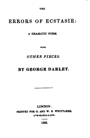 George Darley Errors of Ecstasie