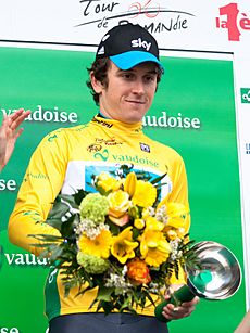 Geraint Thomas (podium) - TDR 2012 (cropped)
