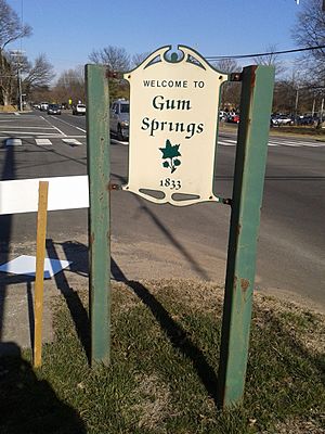 Gum Springs welcome sign
