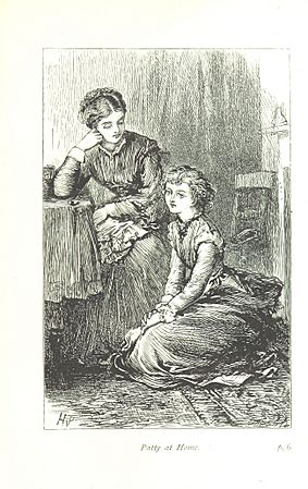 Illustration by Horace Petherick from Hanbury Mills by C R Coreridge Public Domain via British Library pg006 Patty at Home