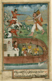 Indian Demons Attacking Fort Defended by European Troops WDL2947