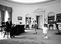 Kennedy children visit the Oval Office, October 1962