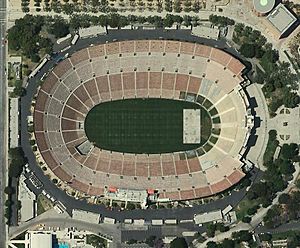 LA Memorial Coliseum aerial