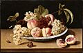 Louise Moillon - nature morte aux peches et grappes de raisin dans une coupe de porcelaine de chine