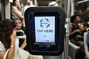 MBTA Contactless Fare Reader on Type 7 Green Line train