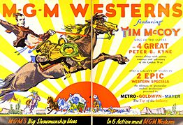 MGM Westerns featuring Tim McCoy ad in Motion Picture News, 1926