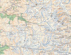 Map India and Pakistan 1-250,000 Tile NH 44-6 Nanda Devi (cropped Shipton-Tilman)