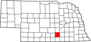 Map of Nebraska highlighting Adams County