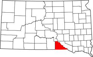 Map of South Dakota highlighting Gregory County