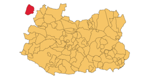 Ciudad Real Province with the enclave of Anchuras on the west