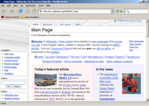 Mozilla Firefox 1.0 front page screenshot