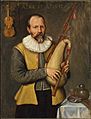 Musician Holding Bagpipes 1632