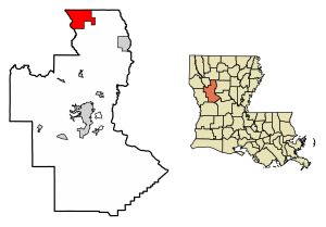 Location of Ashland in Natchitoches Parish, Louisiana.