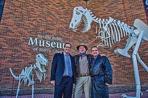 Neville Public Museum Dinosaur Sculpture Re-dedication