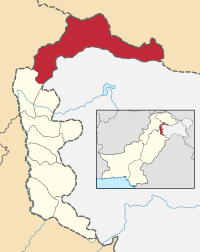 Map of Azad Kashmir with Neelum District highlighted