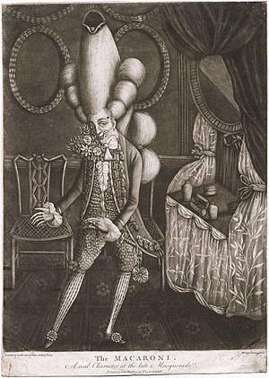 Philip Dawe, The Macaroni. A Real Character at the Late Masquerade (1773)