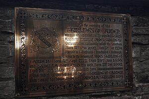 Plaque to the Stirlings of Garden, Dunblane Cathedral