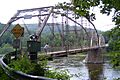 Pond Eddy Bridge from Pennsylvania side downriver