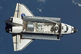 STS-123 Dextre&Kibo ELM-PS in orbit (cropped)