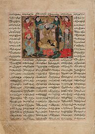 Shahnameh - Sam granting audience to the queen Sindukht